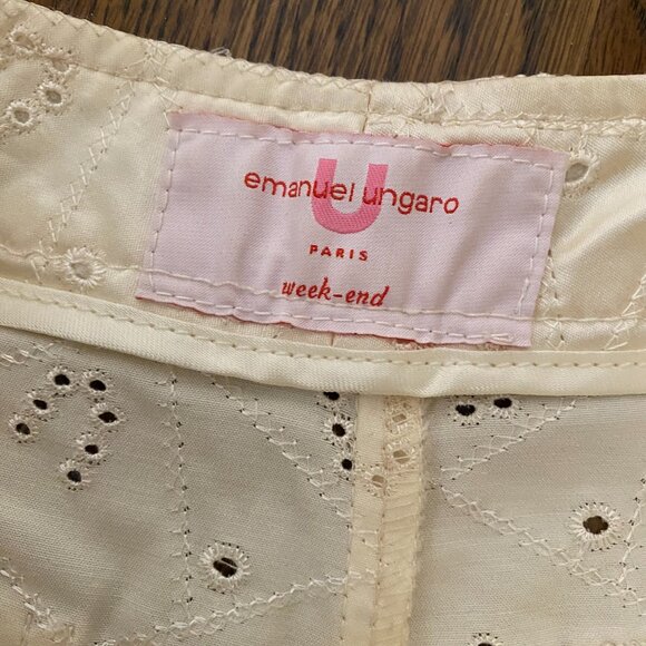 Emanuel Ungaro vintage satin pants ivory womans 30" waist rare find - Picture 5 of 7